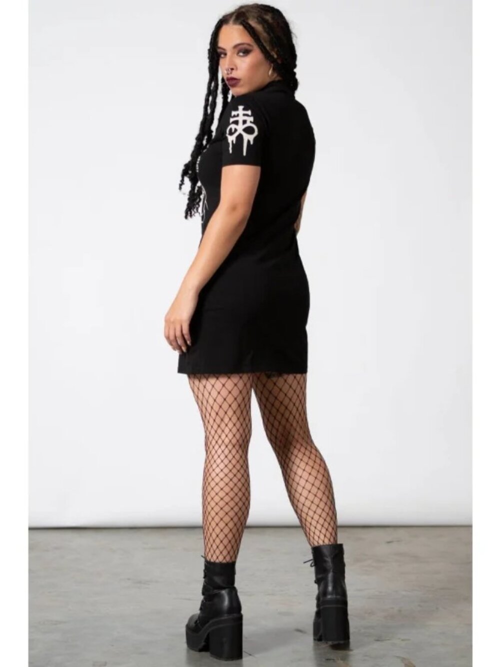 Killstar ✦ Trouble Mini Dress ✦ Graphic Print Cotton Comfy Short Sleeve S NWT - Picture 8 of 9